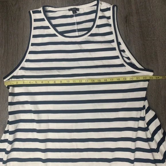 J Crew 3X High-Low Maxi Tank Dress In Navy White Stripe Nautical Vacation A0477 - Picture 12 of 13